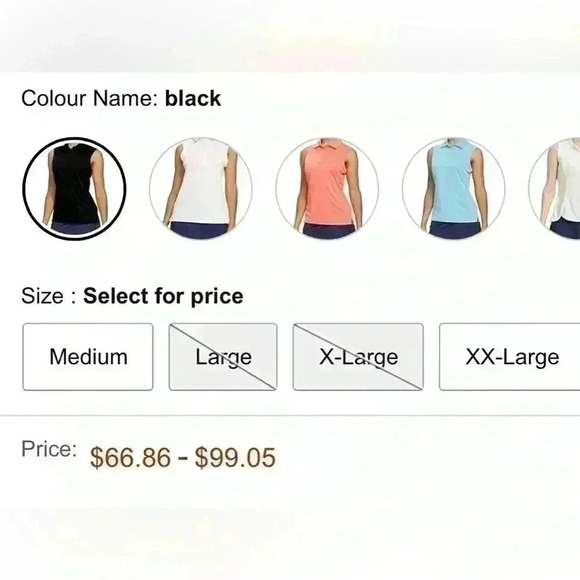 BNWT CQC Sports Black Sleeveless Golf Shirt Size XL - Picture 4 of 11